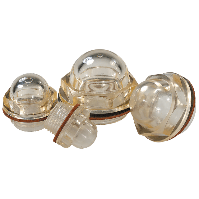 FT Pro 3/8" BSP Male Dome Oil Level Sight Glass with Reflector